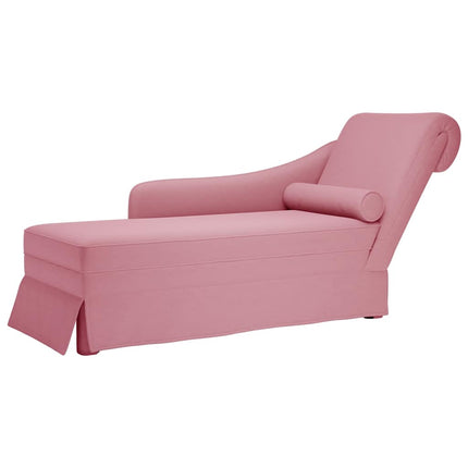 Schäslong med bolster och höger armstöd rosa sammet