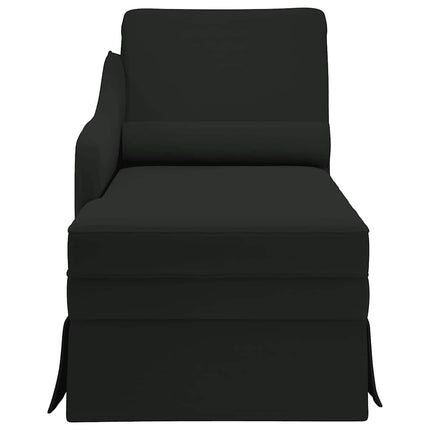 Schäslong med bolster och höger armstöd svart sammet
