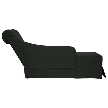 Schäslong med bolster och höger armstöd svart sammet