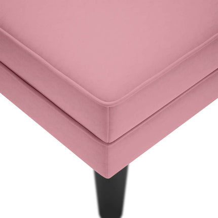 Schäslong med kudde och höger armstöd rosa sammet