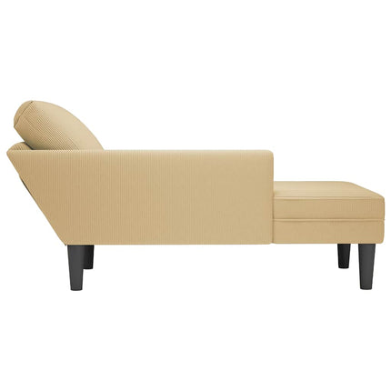 Schäslong med kudde grågrön manchestertyg