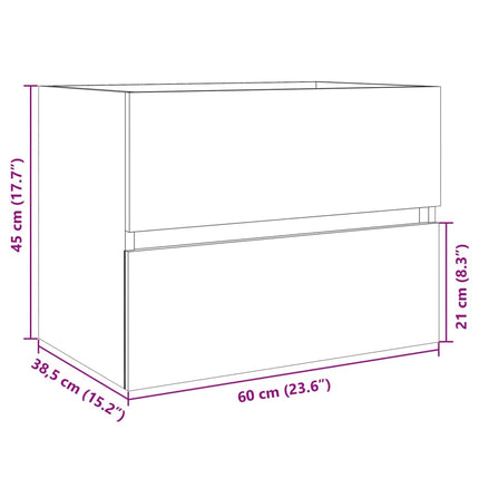 Tvättställsskåp sonoma-ek 60x38,5x45 cm spånskiva