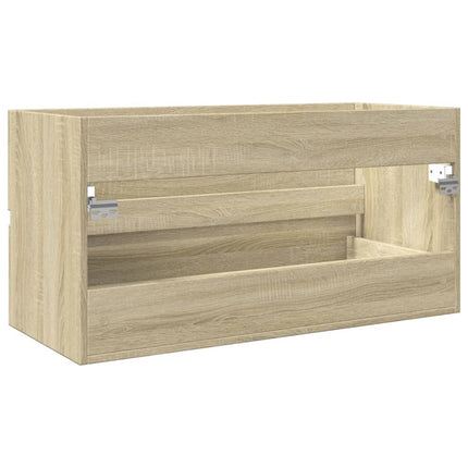 Tvättställsskåp sonoma-ek 90x38,5x45 cm spånskiva