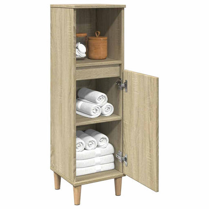Badrumsskåp sonoma-ek 30x30x100cm konstruerat trä