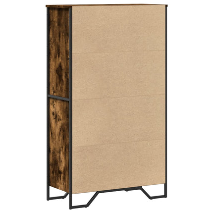 Högskåp rökfärgad ek 79,5x35,5x137,5 cm konstruerat trä