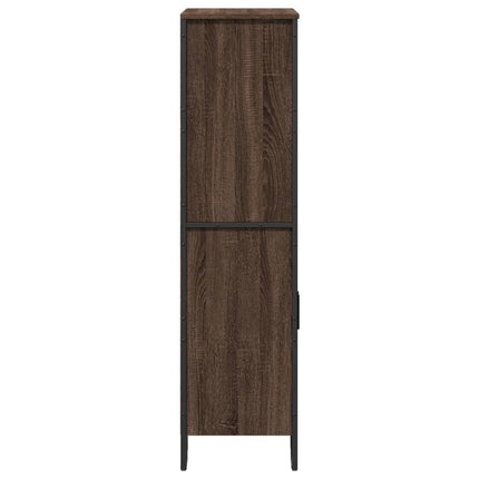 Högskåp brun ek 79,5x35,5x137,5 cm konstruerat trä
