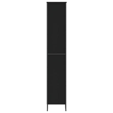 Bokhylla svart 80x31x169 cm konstruerat trä