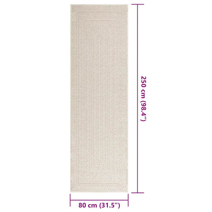 Matta ZIZUR gräddvit 80x250 cm jutelook inomhus och utomhus