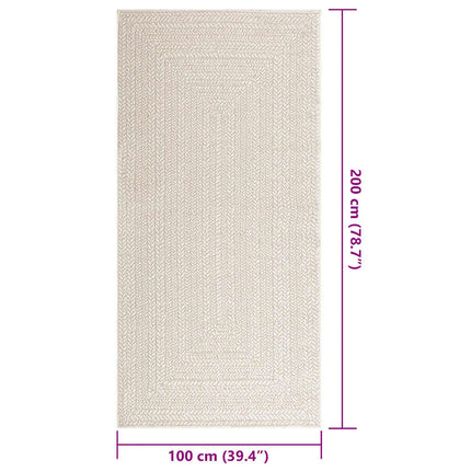 Matta ZIZUR gräddvit 100x200 cm jutelook inomhus och utomhus