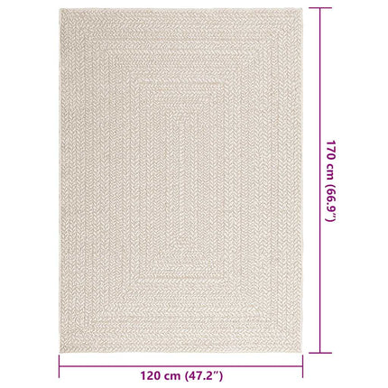 Matta ZIZUR gräddvit 120x170 cm jutelook inomhus och utomhus