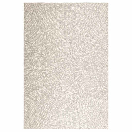 Matta ZIZUR gräddvit 160x230 cm jutelook inomhus och utomhus