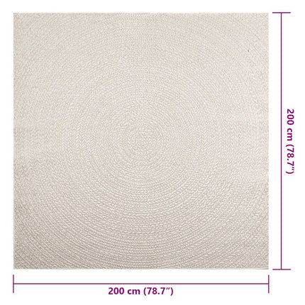 Matta ZIZUR gräddvit 200x200 cm jutelook inomhus och utomhus
