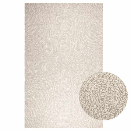 Matta ZIZUR gräddvit 200x290 cm jutelook inomhus och utomhus