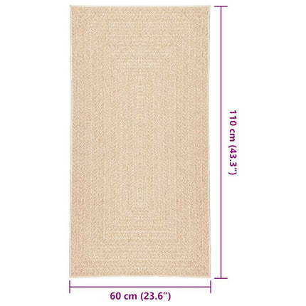 Matta ZIZUR beige 60x110 cm jutelook inomhus och utomhus