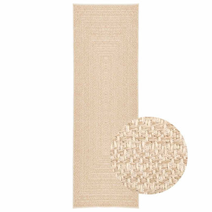 Matta ZIZUR beige 80x250 cm jutelook inomhus och utomhus