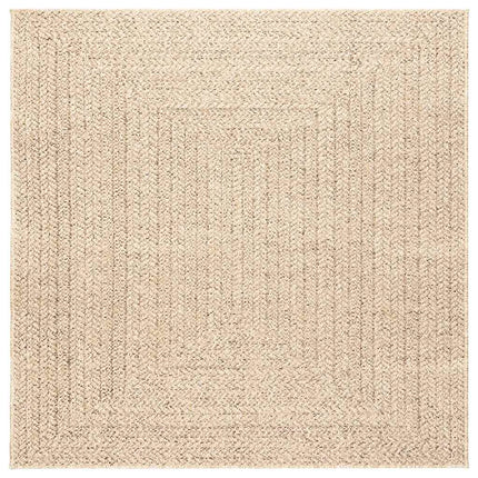 Matta ZIZUR beige 120x120 cm jutelook inomhus och utomhus