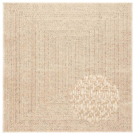 Matta ZIZUR beige 120x120 cm jutelook inomhus och utomhus