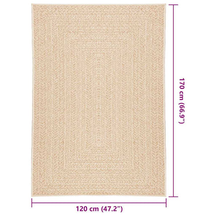 Matta ZIZUR beige 120x170 cm jutelook inomhus och utomhus