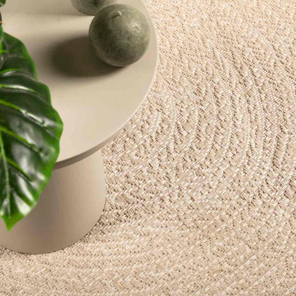 Matta ZIZUR beige 120x120 cm jutelook inomhus och utomhus
