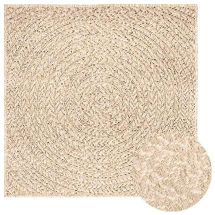 Matta ZIZUR beige 120x120 cm jutelook inomhus och utomhus