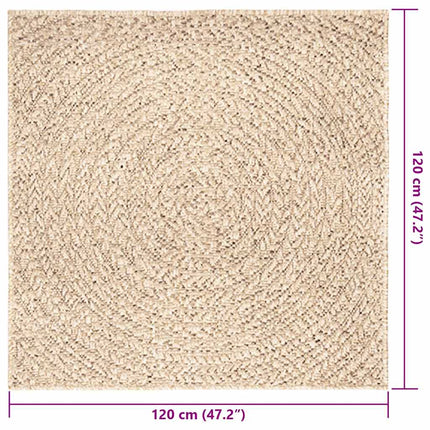 Matta ZIZUR beige 120x120 cm jutelook inomhus och utomhus
