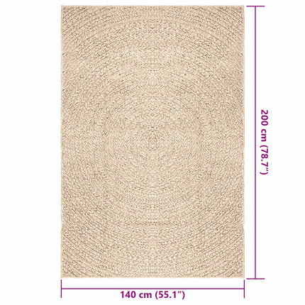 Matta ZIZUR beige 140x200 cm jutelook inomhus och utomhus