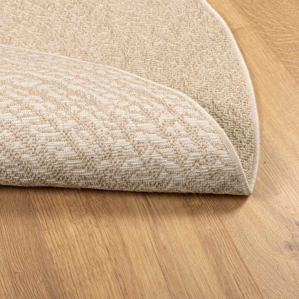 Matta ZIZUR beige Ø 120 cm jutelook inomhus och utomhus