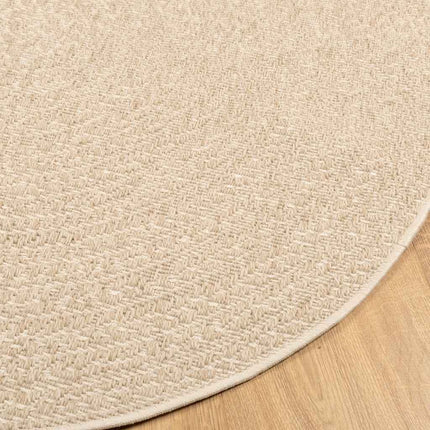 Matta ZIZUR beige Ø 120 cm jutelook inomhus och utomhus