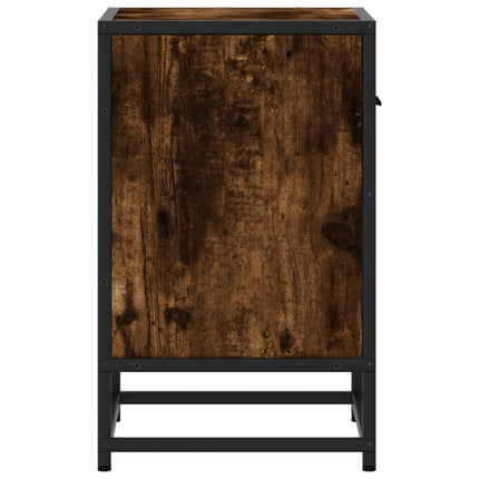 Sängbord rökfärgad ek 40x31x50 cm konstruerat trä