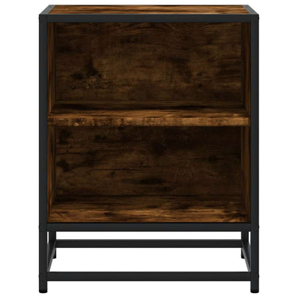 Sängbord 2st rökfärgad ek 40x31x50cm konstruerat trä och metall