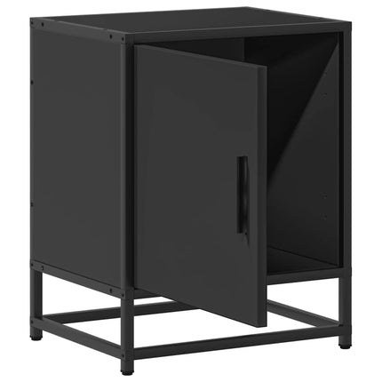 Sängbord svart 40x31x50 cm konstruerat trä och metall