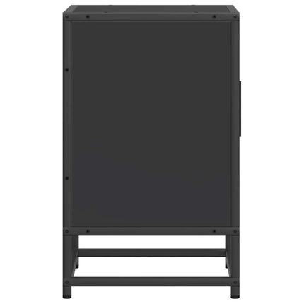 Sängbord svart 40x31x50 cm konstruerat trä och metall