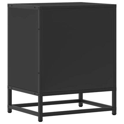 Sängbord svart 40x31x50 cm konstruerat trä och metall