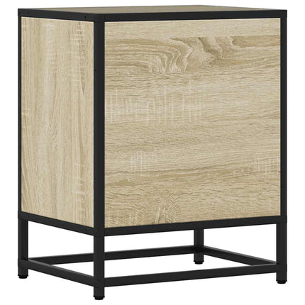 Sängbord 2 st sonoma-ek 40x31x50 cm konstruerat trä och metall