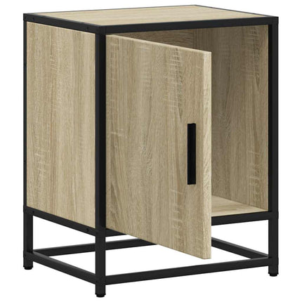 Sängbord 2 st sonoma-ek 40x31x50 cm konstruerat trä och metall