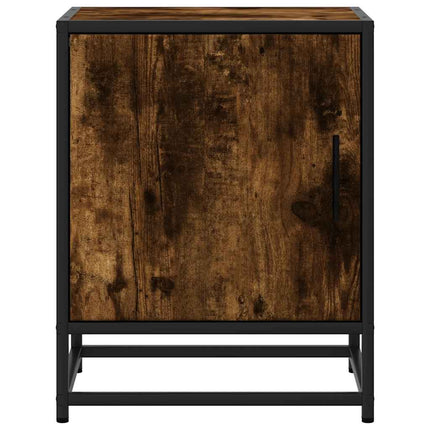 Sängbord 2st rökfärgad ek 40x31x50cm konstruerat trä och metall