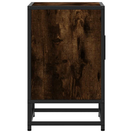 Sängbord 2st rökfärgad ek 40x31x50cm konstruerat trä och metall