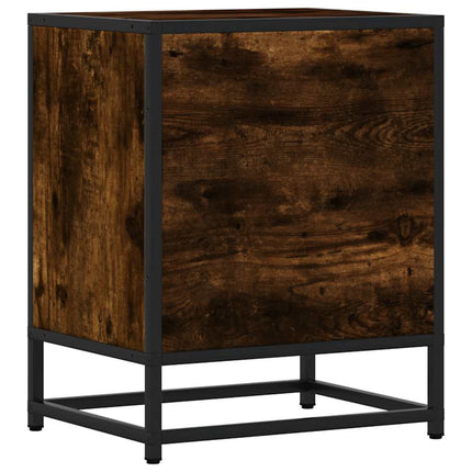 Sängbord 2st rökfärgad ek 40x31x50cm konstruerat trä och metall
