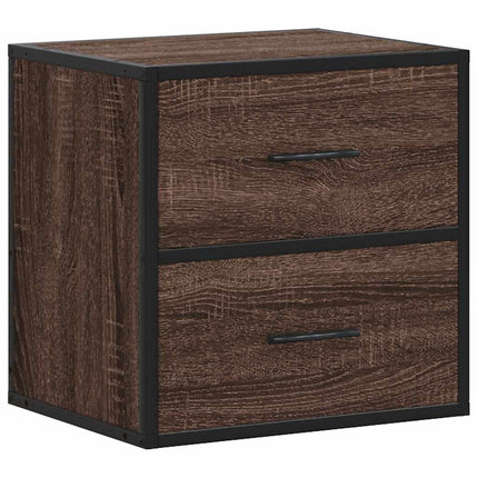 Väggmonterade sängbord 2 st brun ek 40x31x39,5 cm