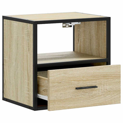 Väggmonterat sängbord sonoma-ek 40x31x39,5 cm