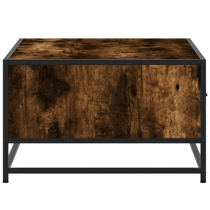 Soffbord rökfärgad ek 90x57x35 cm konstruerat trä och metall