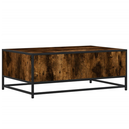 Soffbord rökfärgad ek 90x57x35 cm konstruerat trä och metall