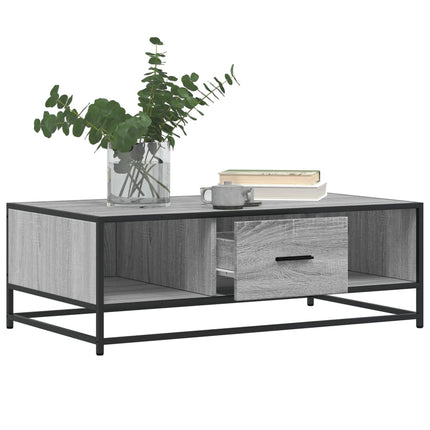 Soffbord grå sonoma 100x57x35 cm konstruerat trä och metall
