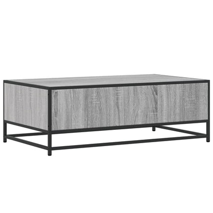 Soffbord grå sonoma 100x57x35 cm konstruerat trä och metall