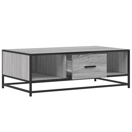 Soffbord grå sonoma 100x57x35 cm konstruerat trä och metall