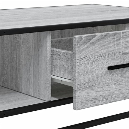 Soffbord grå sonoma 100x57x35 cm konstruerat trä och metall