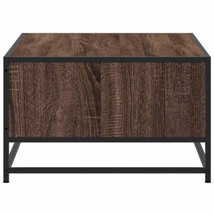 Soffbord brun ek 100x57x35 cm konstruerat trä och metall