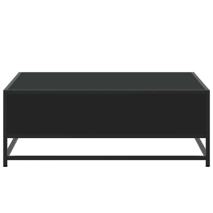 Soffbord svart 80x80x30 cm konstruerat trä och metall