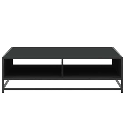 Soffbord svart 100x100x30 cm konstruerat trä och metall