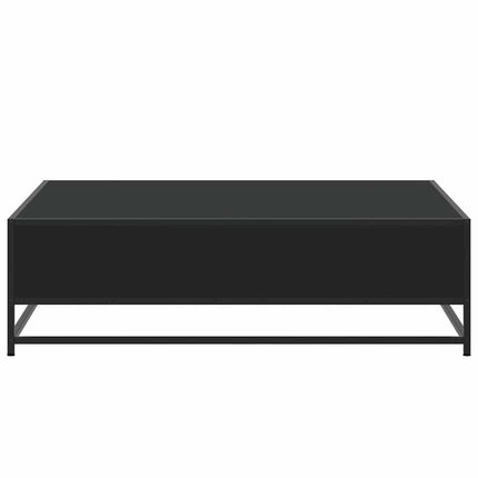 Soffbord svart 100x100x30 cm konstruerat trä och metall